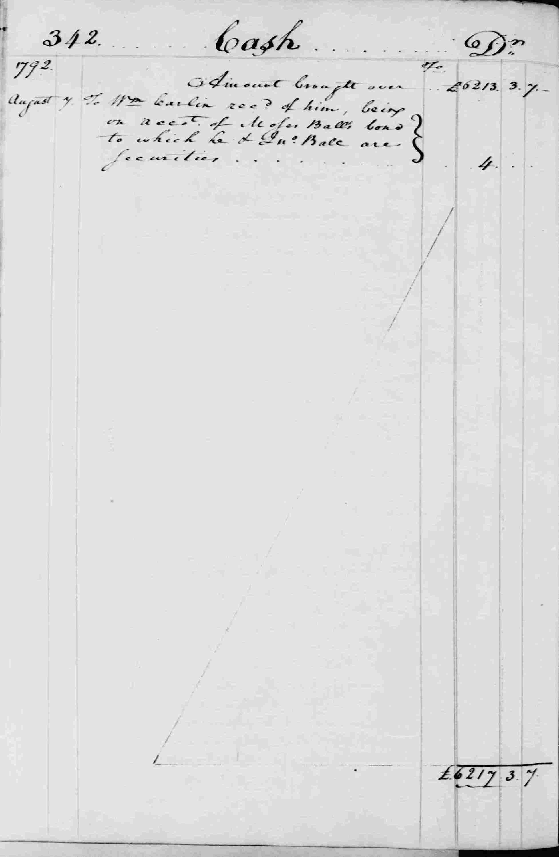 Ledger B, folio 342, left side