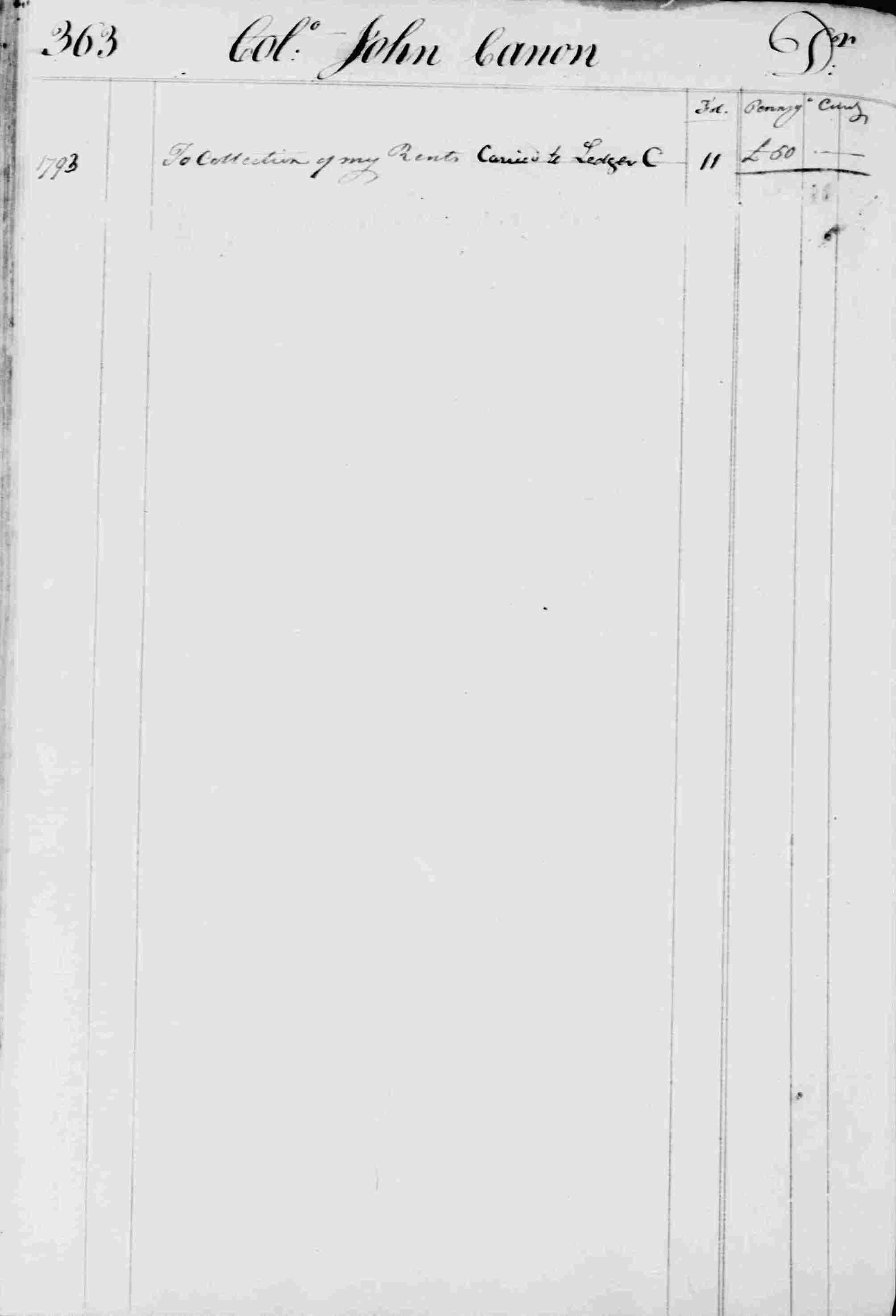 Ledger B, folio 363, left side