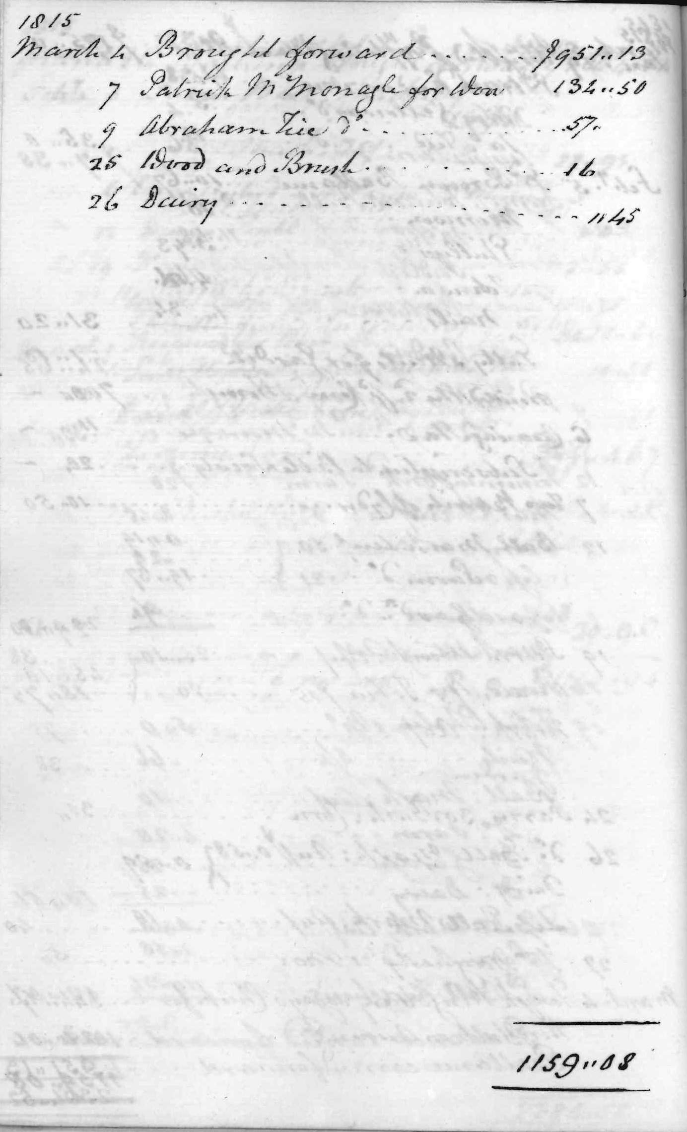 Gouverneur Morris Cash Book, folio 39, left side